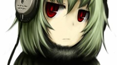 Headphones red eyes green