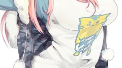 Headphones red eyes pink hair anime girls super sonico