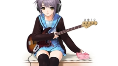 Headphones school uniforms nagato