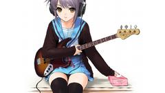 Headphones school uniforms nagato