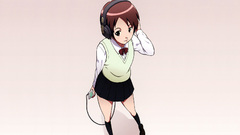 Headphones schoolgirls Anime Simple