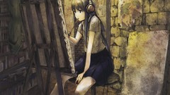 Headphones skirts anime girls pixiv painters