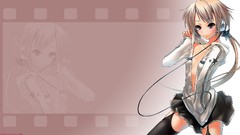 Headphones skirts open shirt