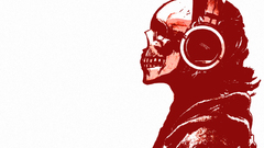 Headphones skulls monochrome