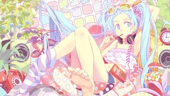 Headphones socks anime girls hatsune miku vocaloid phones 