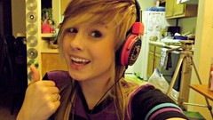 Headphones tabby blondes blue eyes self-portrait Septum Tabitha 