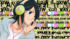 Headphones text bleach Typography
