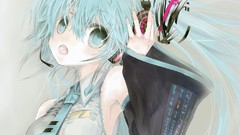 Headphones tie long hair anime girls armpits headsets hatsune 