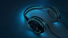Headphones Tron 3D renders