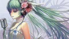 Headphones vocaloid gloves dress
