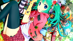Headphones vocaloid gloves multicolor