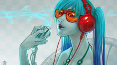 Headphones vocaloid hatsune miku
