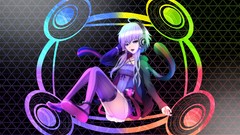 Headphones vocaloid purple hair purple eyes yuzuki yukari thigh 