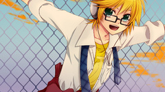 Headphones vocaloid tie glasses