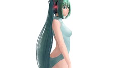 Headphones white background long hair blue eyes hatsune miku 