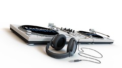 Headphones white DJs renders