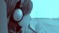 Headphones window guy lonely