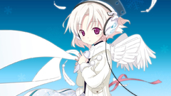 Headphones wings feathers Anime
