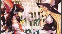 Headphones witches hakurei reimu touhou kirisame marisa miko 