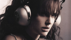 Headphones woman Actress Natalie