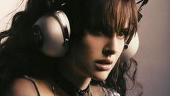 Headphones woman Actress Natalie