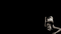 Headphones woman grayscale monochrome