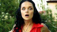 Headphones woman Katie Fey