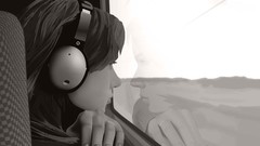 Headphones woman Lost in