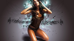 Headphones woman Music