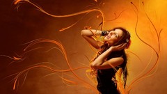 Headphones woman Music