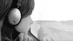 Headphones woman Scarlett Johansson