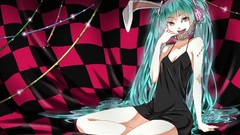 Headphones woman vocaloid dress