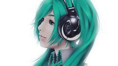 Headphones woman vocaloid hatsune