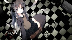 Headphones woman wings long