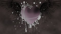 Heart black wings love