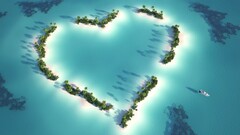 heart Island aerial view Sea blue cyan