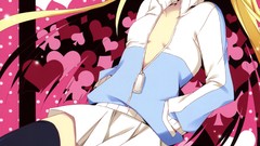 Hearts blondes anime girls blue eyes hair ribbons Korie Riko 