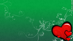 Hearts floral green background
