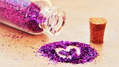 Hearts Glitter bottles jars corks