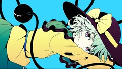 Hearts hats Ribbons anime girls short hair touhou komeiji 