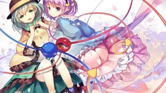 Hearts hats wires bows skirts pink hair green eyes short hair 