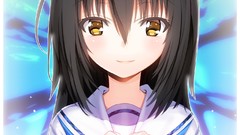 Hearts long hair anime girls yellow eyes black hair animal ears 