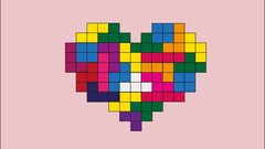 Hearts multicolor tetris vectors
