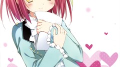 Hearts skirts anime girls yellow eyes redheads Korie Riko 