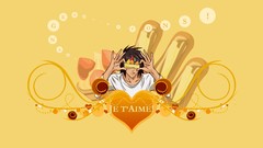Hearts valentine yellow background death note anime boys