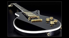 Heavy metal black guitar