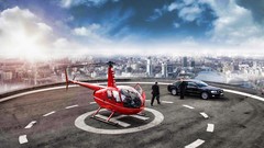 Helicopters cars