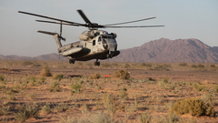 Helicopters deserts vehicles