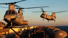 Helicopters flying vehicles CH-47 Chinook