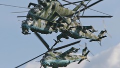 Helicopters military vehicles Russians